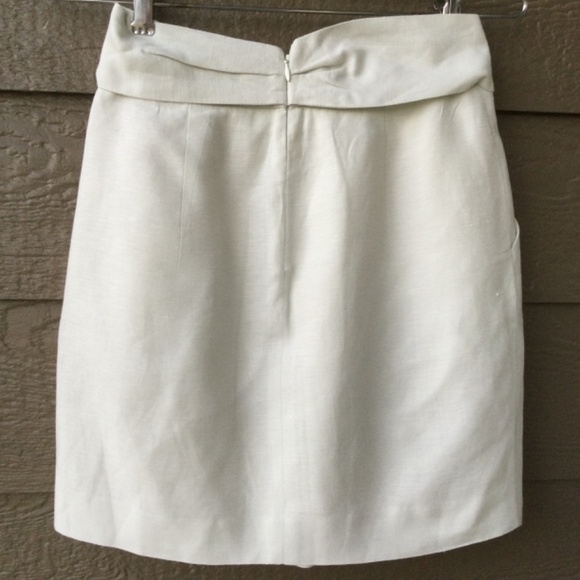 Johnny Arnold The Limit women's fancy skirt Ivory linen blend Size 0 - Picture 2 of 12